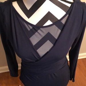 White House Black Market Tops - Navy WHBM Wrap Long Sleeve Shirt White House Black Market Tops - Navy WHBM Wrap Long Sleeve Shirt
